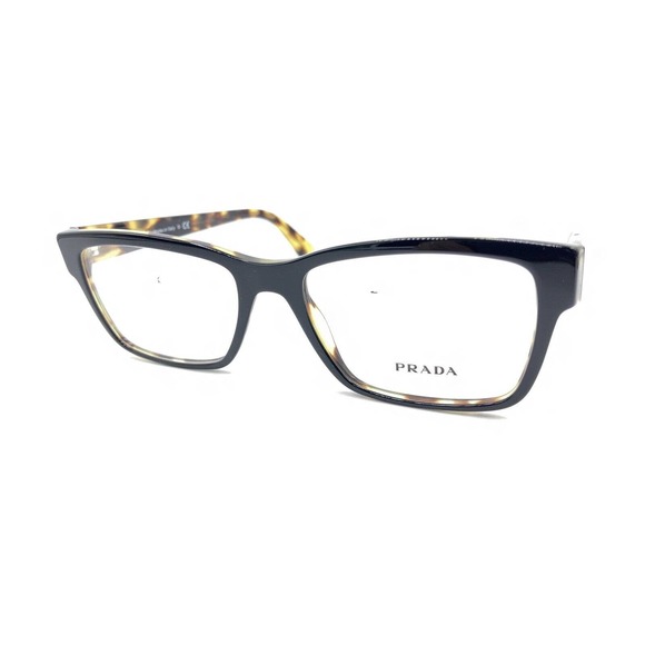 Prada VPR 15V NAI-1O1 Black Brown Tortoise Eyeglasses Frames 53-17 145 Italy - Picture 8 of 12